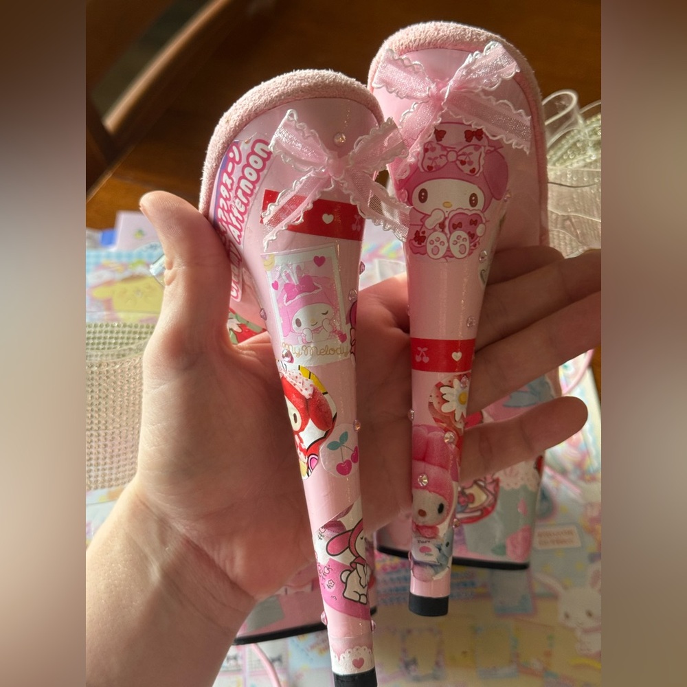 My Melody Kawaii Coquette Pink Party Stripper Heels Pleaser Platforms NEW 8 Cute - Picture 4 of 11